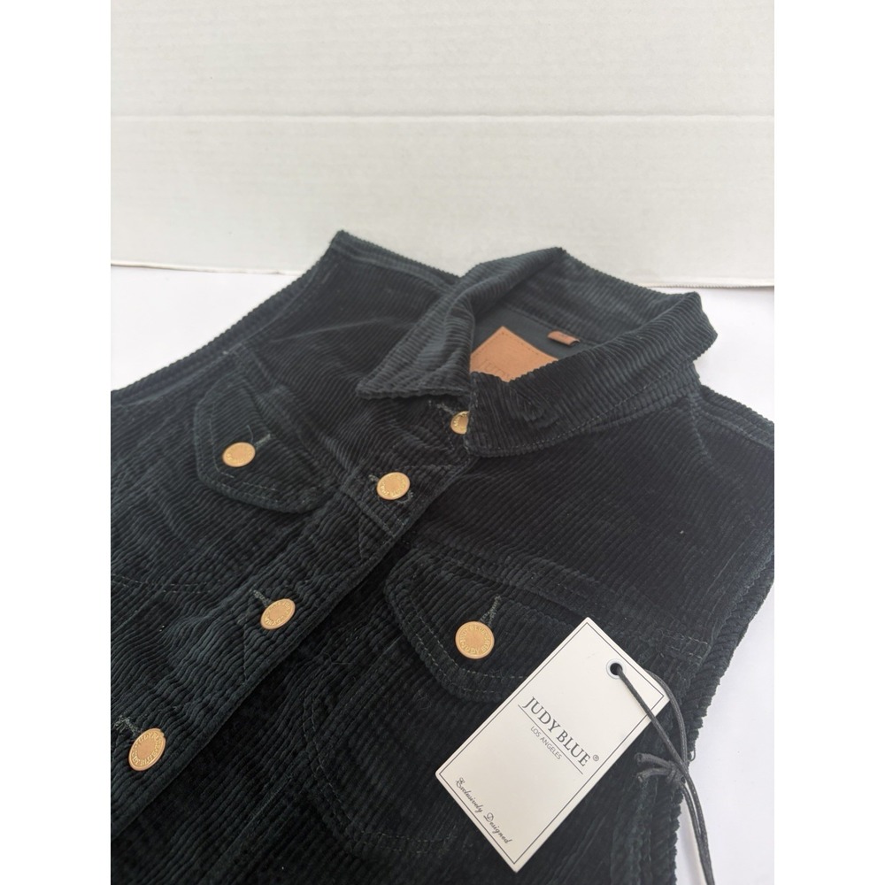 Judy Blue NWT Emerald Green Sleeveless Corduroy Vest Size Medium Style #7851